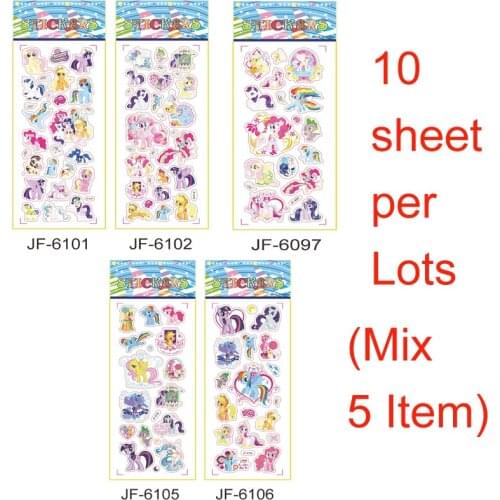 SAILEROAD 10sheet Unicorn Toy Sticker for Wall Play Sticker Exquisite Student Supplies Children Sticker Cute Pet DIY Sticker