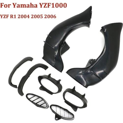 2Pcs Ram Air Intake Tube Duct Cover Fairing for YZF1000 YZF R1 1000 YZFR1 2004 2005 2006 ABS Plastick Motorcycle