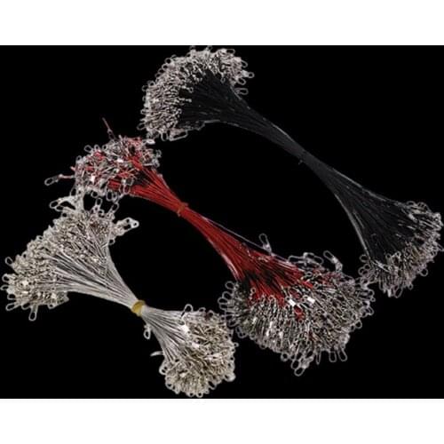 WALK FISH 20PCS 15/20/25cm Fishing Line Steel Wire Leader With Swivel Anti Bite Steel Wire Core Leash Fishing Lure Accessorie