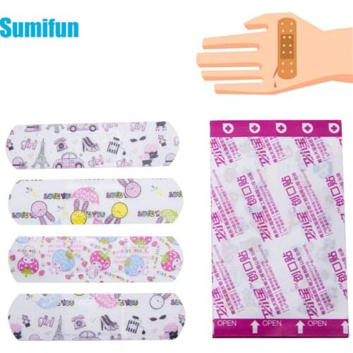50Pcs First Aid Waterproof Bandage Hemostatic Medical Disposable Band-Aid With A Serile Stickers Gauze Pad Wound Plaster C1204