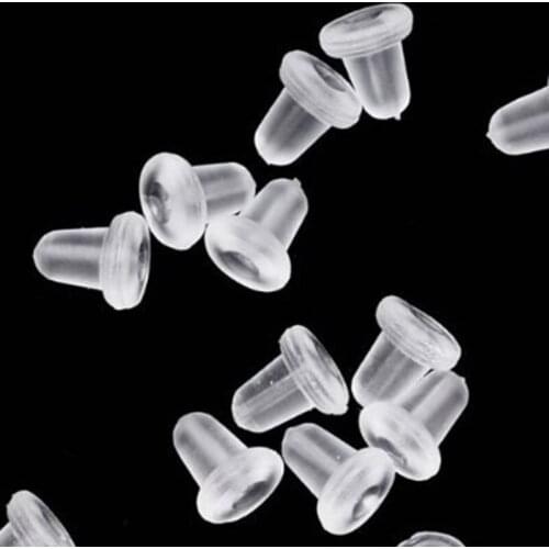 50PCS/Bag Silicone Rubber Earring Clasp Styles Ear Nut Earrings Jewelry Accessories Plugging Earring Back Earstud Findings