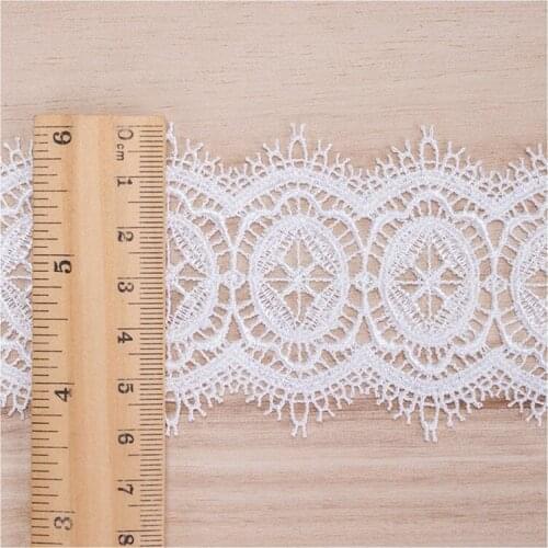 6CM Embroidery guipure veils lace belt trim Light ivory color for hometextile and wedding dress decoration