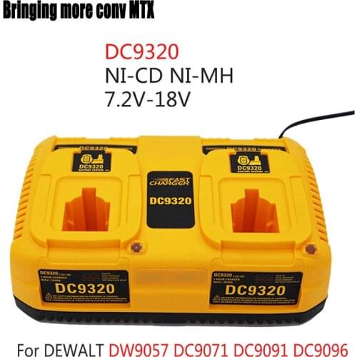 7.2V-18V Dual Charger For Dewalt DC9320 DC9310 Ni-MH & Ni-CD Battery charger DW9057 DC9071 DC9091 DC9096 Battery Charger hotsell
