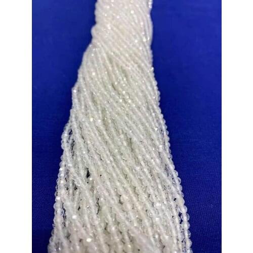 AAA natural white topa cutting surface fine 2mm / 3mm / 4mm gem jewelry DIY fine 38cm length