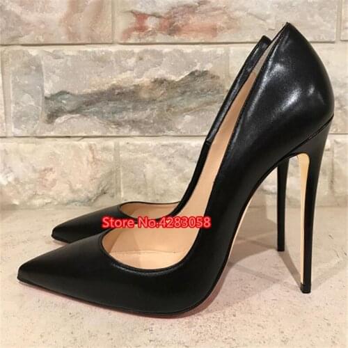 Free shipping fashion women Pumps Black matt leather sexy lady Pointy toe high heels shoes size33-43 12cm 10cm 8cm party shoes