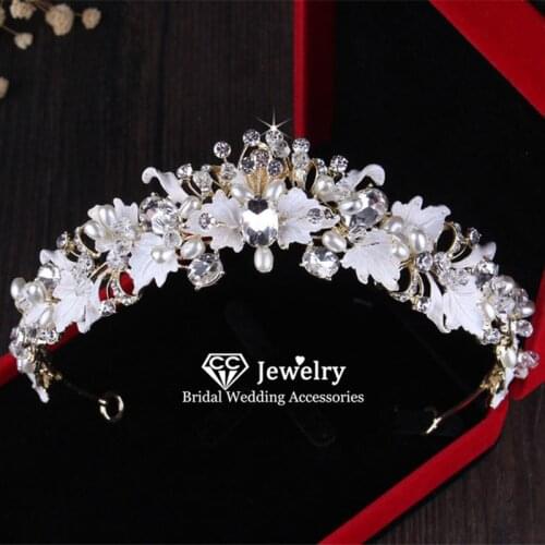 CC Hairbands Wedding Crown Engagement Accessories for Women Jewelry Bridal Tiara Queen Hairwear Party Beach Gift Crystal KC64