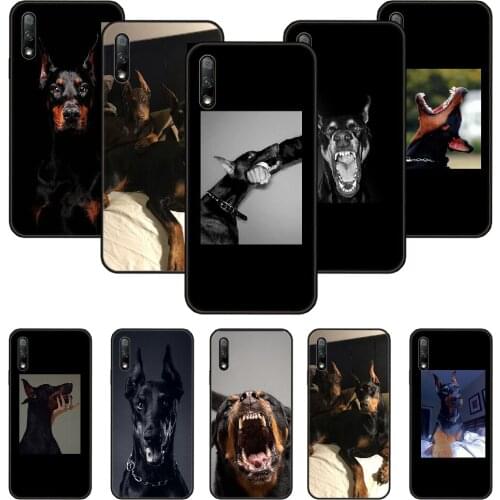 Phone Case For Huawei Honor 9X 10 9 20 8X 8A 8S 7X 7A i A Pro Play Lite Black Cover Waterproof Art Prime Luxury Doberman dog