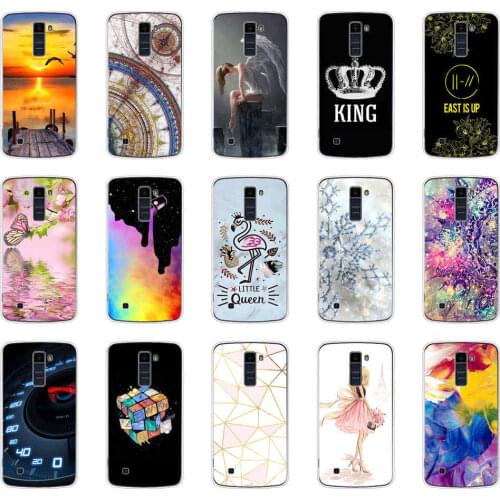 Phone Case For LG K10 Silicone Soft TPU cartoon Painted 360 full Protective Case For LG K10 Back Cover Cases cute cat