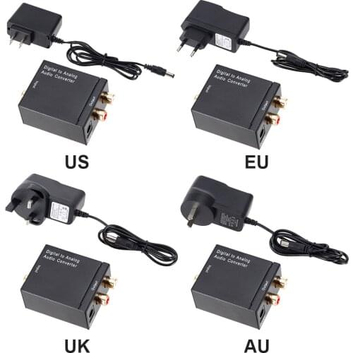 Digital to Analog Audio Converter DAC TOSLINK Optical SPDIF to L/R RCA Stereo 3.5mm Jack Audio Adapter for HD DVD Amp HDTV Home