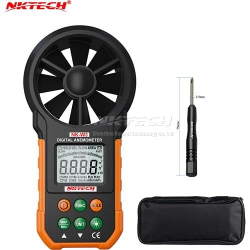 NKTECH Digital Anemometer NK-W3 LCD Backlight Wind Meter Air Volume Tester Gauge With Multifunction Buttons For Flying Sailing
