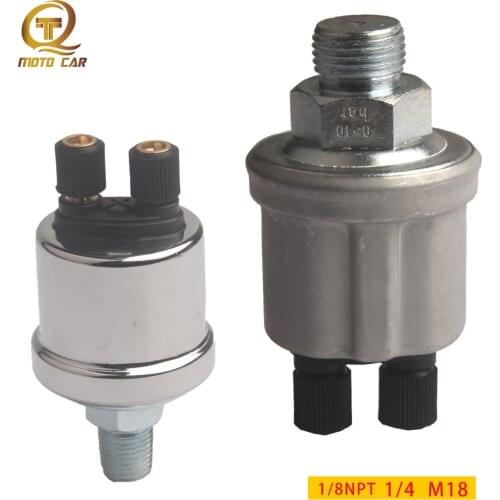 Engine Oil Pressure Sensor 0-10Bar Thread 1/8 NPT 1/4 NPT M18 Pressure Gauge Sender For Diesel Generator VDO