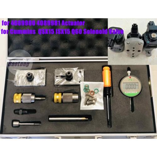 For Cummins HPI Diesel Injector 4089980 4089981 Actuator Repair Tool QSX15 ISX15 Q60 Solenoid Valve Travel Sealing Measuring Kit