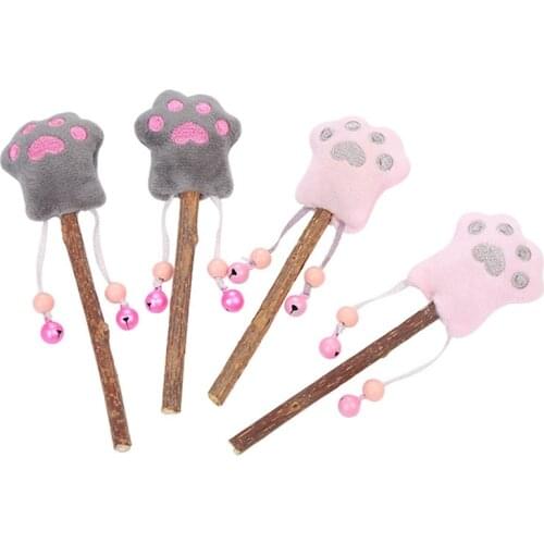 Legendog 4PCS Pet Cat Wand Toy For Cat Catnip Toy Plush Kitten Toy With Bell Toys Accessories Cats Paw Polygonum cat supplies