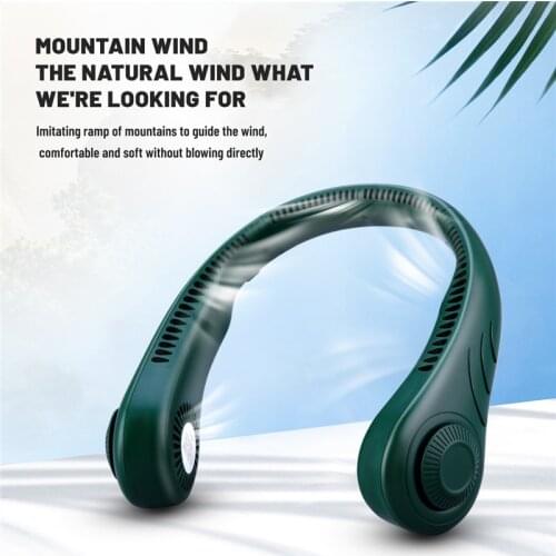 Mini Hanging Neck Fan Portable Bladeless 4000 mAh USB Rechargeable Mute Sports Fans for Outdoor Home Portable Cooling 3-speed