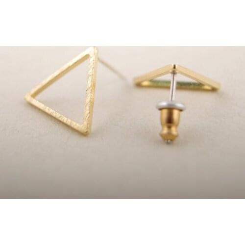 Jisensp Trendy Alloy Geometric Earrings Triangle Shape Ear Jewelry for Woman Punk Simple Bijoux Brincos oorbellen 10pairs-E008