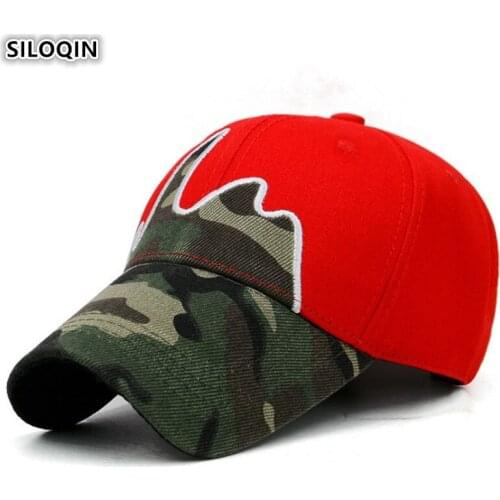 SILOQIN Mens Cotton Camouflage Baseball Cap Adjustable Size Camouflage Tongue Caps 2020 New Womens Fashion Brands Sports Hat