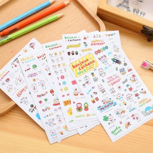 South Korea petitcochonn season 2 cute little pig diary sticker transparent decoration