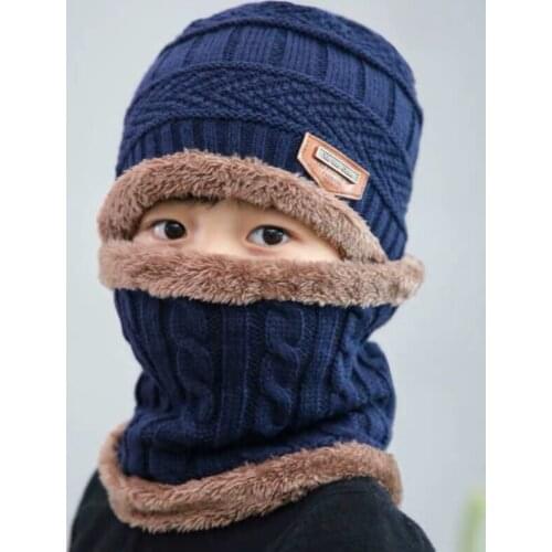 New Childrens Hat Fleece and Baby Autumn and Winter Ear Protection Warm Hats Scarf Two Sets of Men and Girls Scarf Fashion Cap
