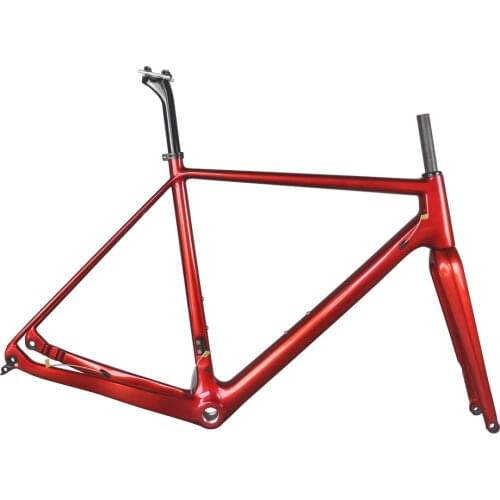 Custom red paint full carbon T700 bottom bracket BSA maximum tire 42C carbon gravel frame GR029