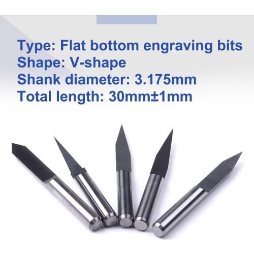 New 20PCS/Set Professional Carving Tools Set for CNC Router Tool Flat bottom engraving bits engraving Knife 10 15 20 30 degrees