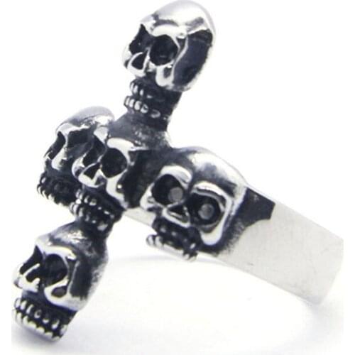 Drop Ship Cross Skull Ring 100% 316L Stainless Steel Jewelry Personal Design Cool Ghost Biker Ring
