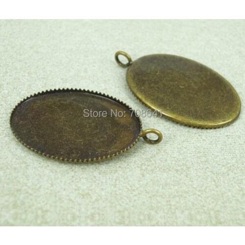 Blank Oval Bezel tray with Loop Metal Pendant Bases Settings Resin Cameo Cabochons Findings DIY Making Multi-color Plated