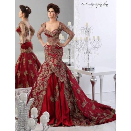 Robe de soiree sweetheart Lace Applique Mermaid Long Sleeves Evening 2018 Pageant Formal Prom gown mother of the bride dresses