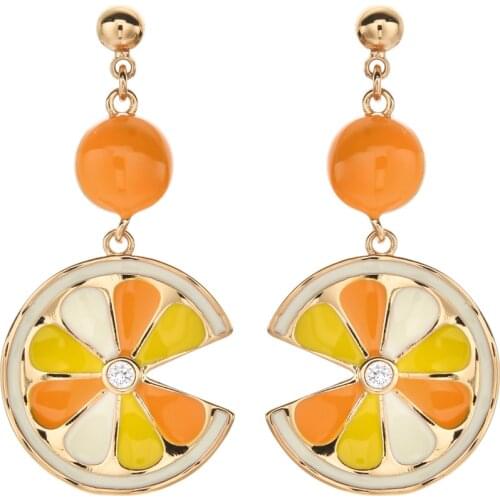 High quality golden lemon long tassel temperament illusion zircon earrings sweet and romantic jewelry gift for women/girlsER-464