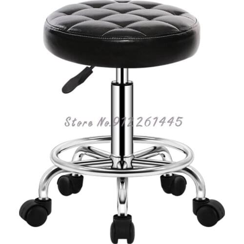 Beauty Stool Pulley Stool Rotating Hairdressing Work Stool Lift Barber Stool Manicure Stool Backrest Work Stool Round Stool
