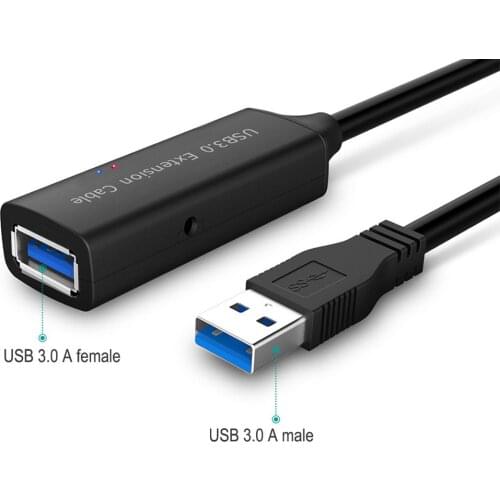 Active USB 3.0 extension cable extender 5M 10M with amplifier booster power supply cord type A male to female for pc laptop