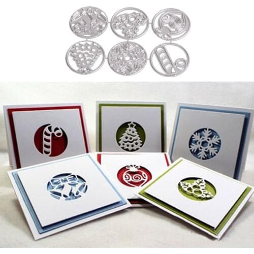 Die Cuts Christmas Circle Card Metal Cutting Dies Stencils Scrapbooking Photo Album Paper Crafts Decor