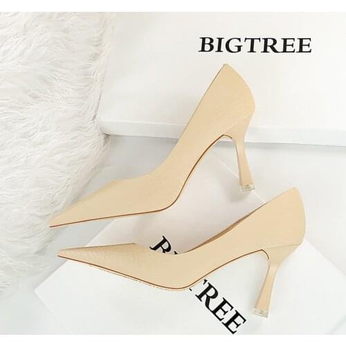2020 New Spring Women Pumps 9cm High Thin Heel Pointed Toe Shallow Sexy Office Ladies Women Shoes Black Female High Heels Pumps