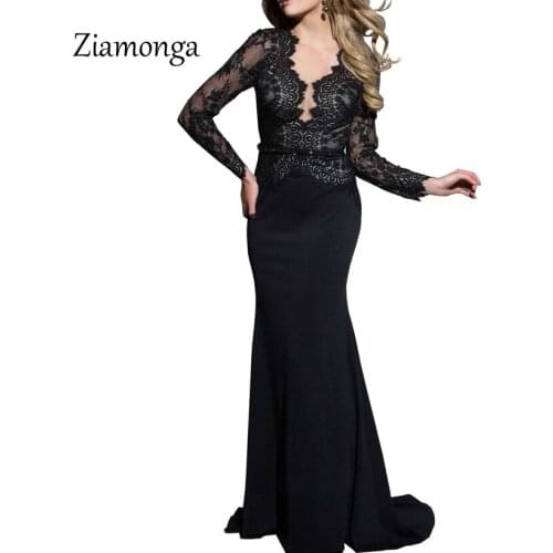 Ziamonga Sexy Vestidos Floral Lace Maxi Dresses Women Elegant Evening Party Gown Long Dress Floor Length Mermaid Formal Dress