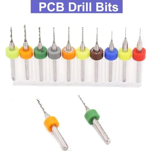 10pcs 0.1-2.5mm PCB drill bits tungsten carbide micro mini drill CNC woodworking tools drilling glass Cutters Tool