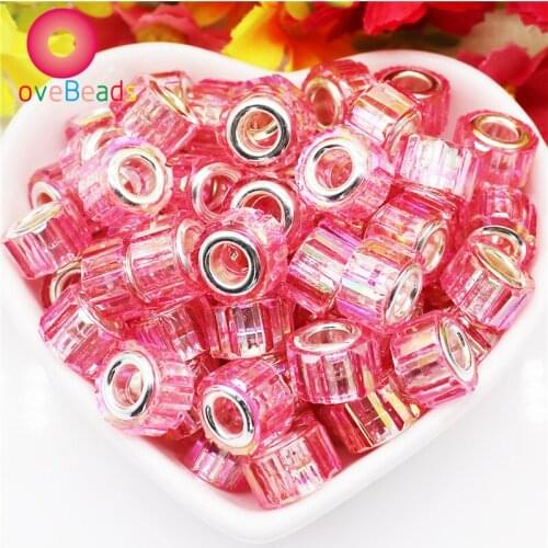 10 Pcs 11x8mm Color Resin Murano Charms Women Waist Beads with Metal Core for Snake Chain Jewelry Bracelet Necklace Making Craft