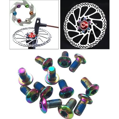 12Pcs Steel Mountain Bike Disc Brake Rotor Bolts T25 Head M5x8 Bicycle Bike Disc Brake Cycle Rotor Screws for Water Bottle Cage