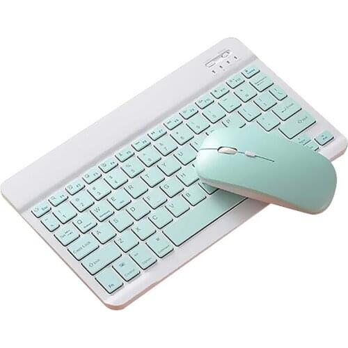 2.4G 3-level DPI 10-inch BT Keyboard and Mouse Set 78 Key Mini Keyboard Adjustable BT Mouse for Android/IOS/Windows