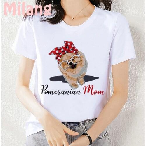 2021 New Pomeranian Mom Tshirt Dog Mujer Camisetas White Top T Shirts Summer Aesthetics Graphic Short Sleeve Polyester T Shirts