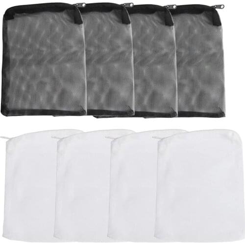 24 Pieces Of Aquarium Filter Bag Media Mesh Filter Bag Reusable Mesh Bag For Granular Carbon, Bioball White And Black