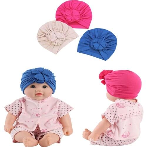 3Pcs Unisex Newborn Infant Baby Hats Cute Knotted Turban Cotton Headband Cap Toddler Baby Shower Birthday Party Hat Photo Props