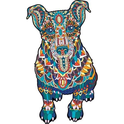 3D Dog Puzzle New Jigsaw Puzzle Wooden Christmas Puzzles Toys Decompression Educational Home Games Home Decorations