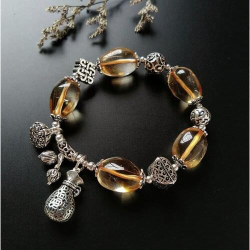 Brazil topaz pigeon eggs ice through body 925 sterling silver bracelet with female temperament niche minimalist design