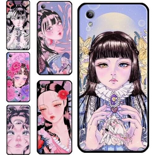 Cartoon Girl illustration Case For Vivo V20 SE V17 Neo V11i S1 Y12 Y17 Y19 Y20 Y20S Y30 Y70 Y81 Y91C Y11 2019 Y1S