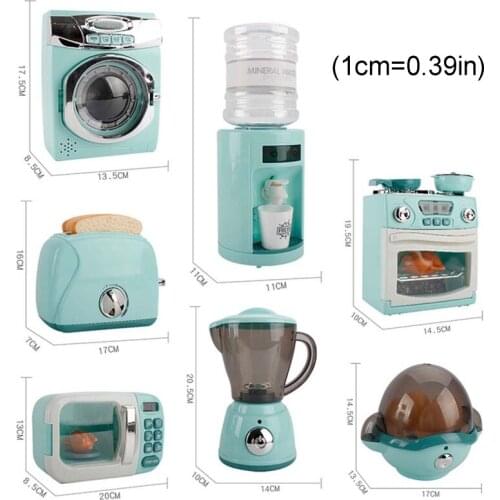 Children Kitchen Toy Simulation Washing Machine Bread Maker Oven Microwave Girls Play House Role Play Interactive Toys