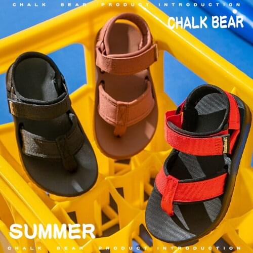 Childrens Sandals Summer New Flip-Flop Canvas Baby Sandals Boys and Girls Indoor and Outdoor Beach Sandals Garden Sandals