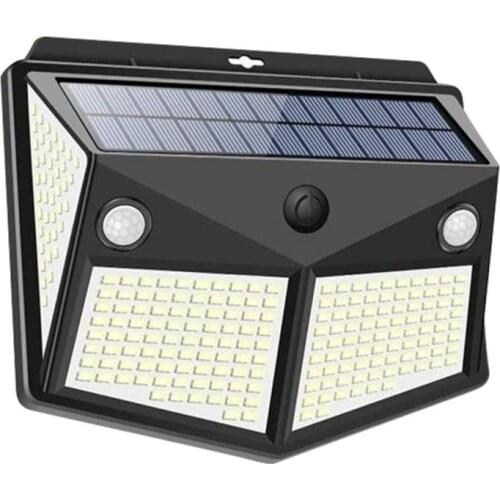 Hot Solar Light Double Sensor Head LED Solar Light Outdoors Garden Wall Light Four-sided Luminous Light Human Body Sensor Solar