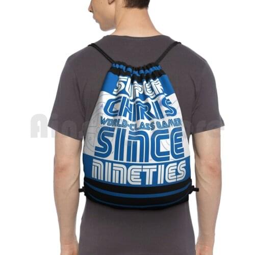 Chris Gamer Video Game Backpack Drawstring Bags Gym Bag Waterproof Chris Go Chris My Chris Chris Geek Chris Gamer Gaming