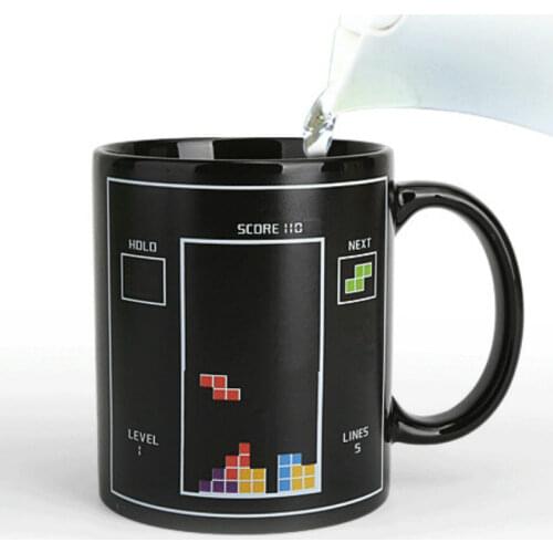 Tetris Discoloration Water Cup Game Temperature Milk Cup Taste Cartoon Charge Colour Coffe Tea Ceramic Mug