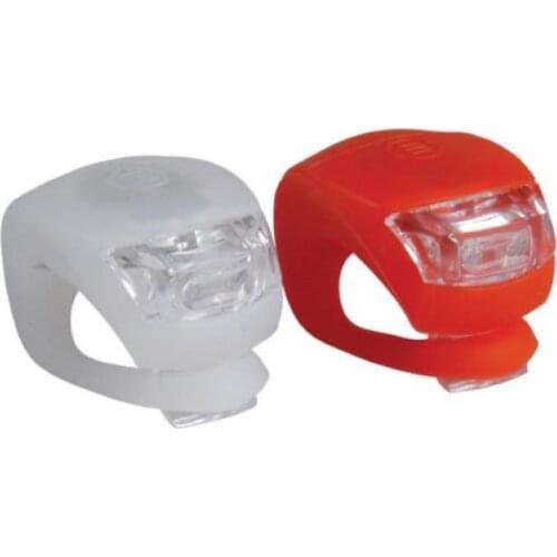 2pc Bicycle Silicone Flashes LED Bicycle Bike Cycling Silicone Head Front Rear Wheel Safety Light Lamp Safety Night Cycling Rear