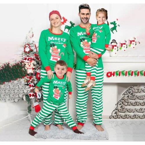 Family Outfits Mother Daughter Clothes Set Men Women Child Long-sleeve Pajama Family Look Merry Christmas Fatehr Son Mother